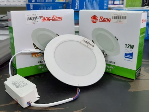 Đèn Downlight 12W tròn RĐ Trắng (110/12W)-115.000đ